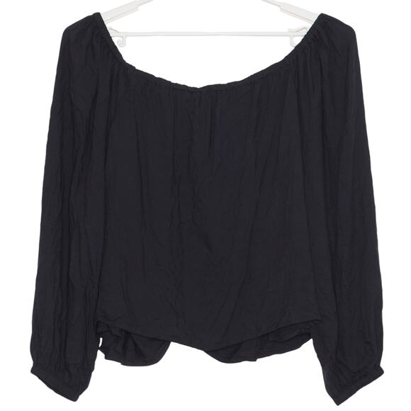 NWT Eloquii Wrap Top Academia Minimalist Whimsigoth Cottage Romantic Black 22 - Picture 2 of 6